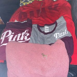 All pink long sleeves